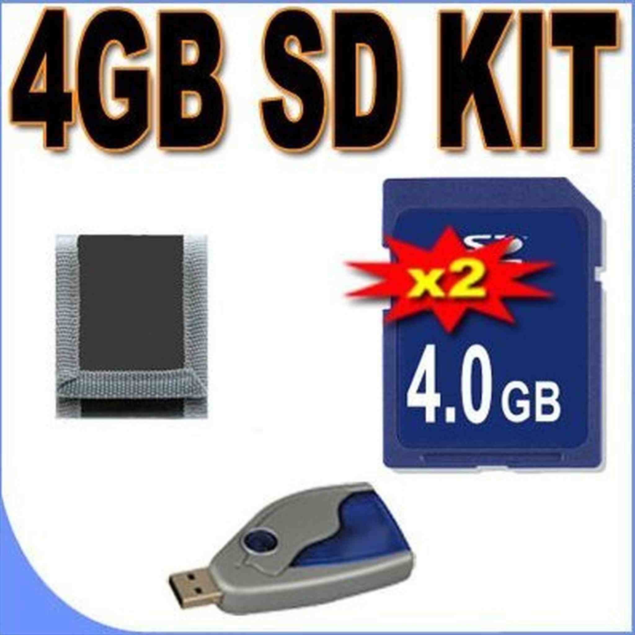 TWO 4GB SD Secure Digital Memory Cards BigVALUEInc Accessory Saver Bundle + USB SD Card Reader + MORE for Pentax Optio Digital Cameras