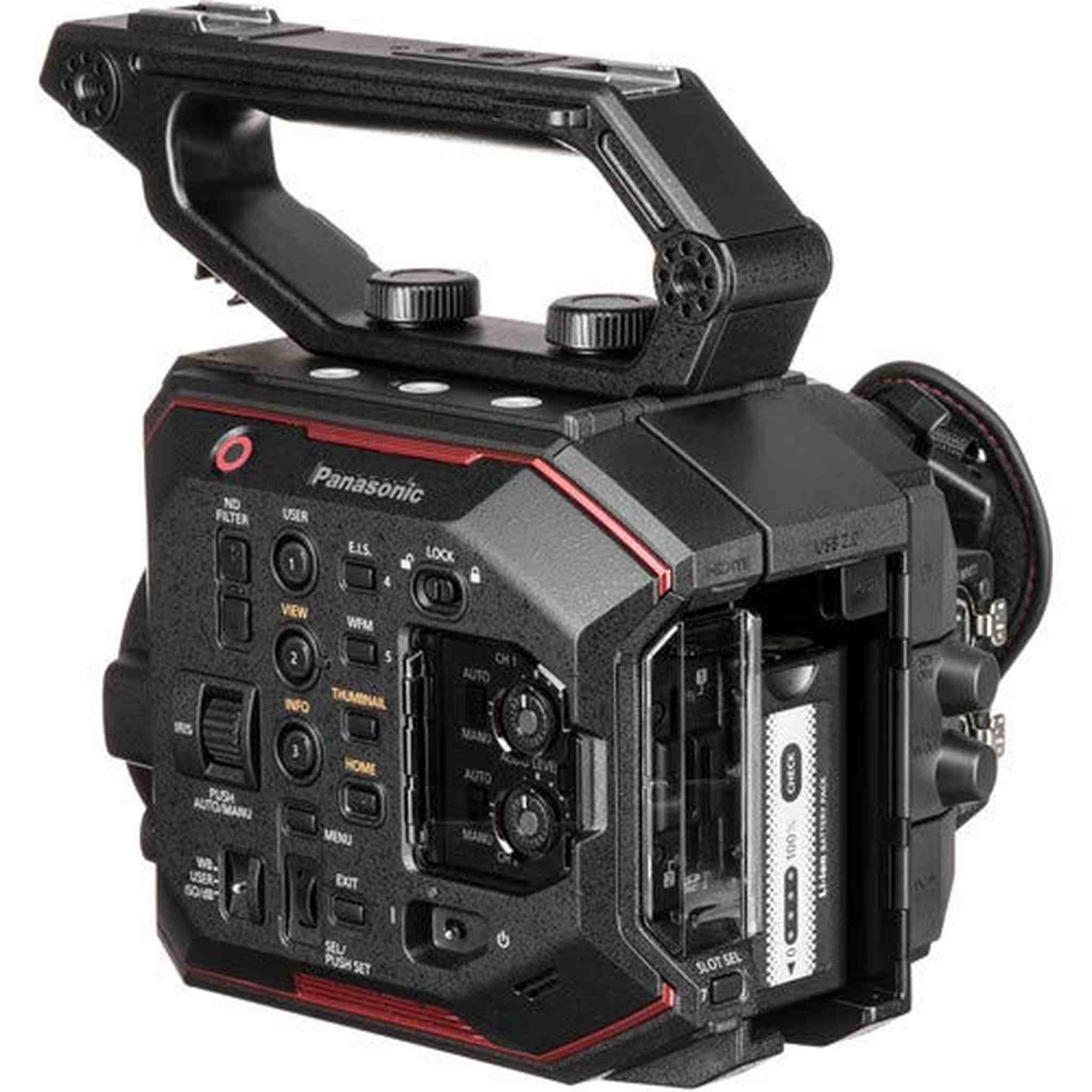 Panasonic AU-EVA1 Compact 5.7K Super 35mm Cinema Camera W/ 256GB Memory Card, Mic, and External Monitor Panasonic