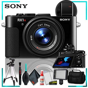 Sony Cyber-shot DSC-RX1R Digital Camera Intl Model + 72 Inch Heavy Duty Tripod + Professional LED Video Light + Camera Case + Cleaning Kit