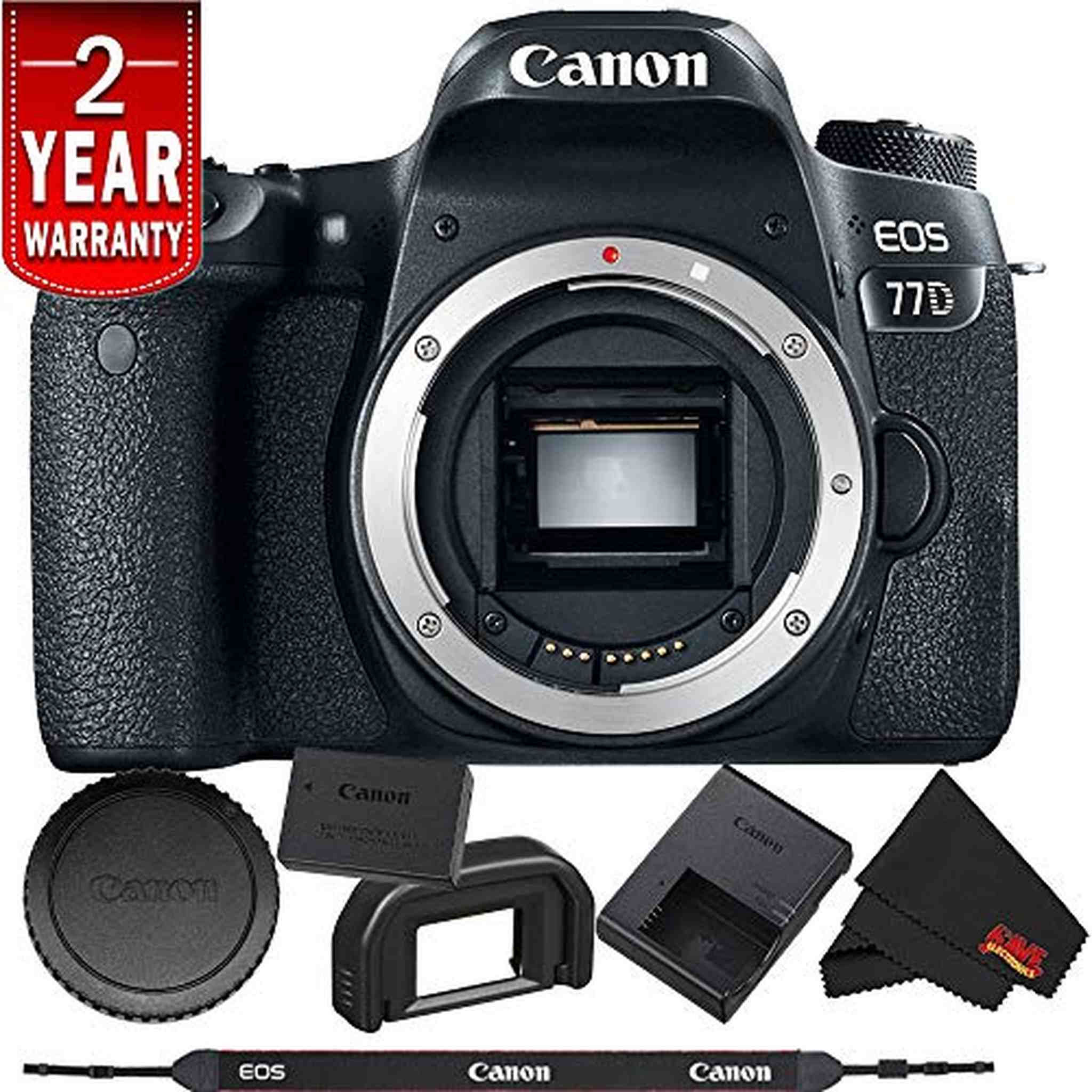 EOS 77D DSLR Digital Camera Body Only International Model Bundle Canon