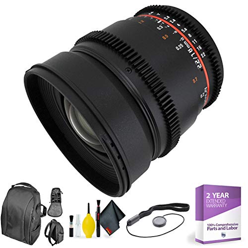 ROKINON 16MM T/2.2 Wide Lens Nikon + Deluxe Lens Cleaning Kit Bundle