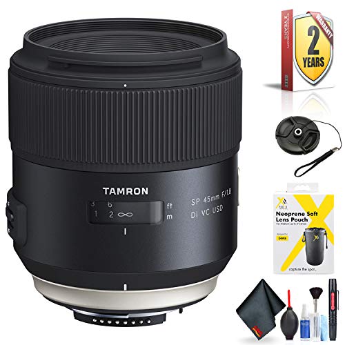 Tamron SP 45mm f/1.8 Di VC USD Lens for Nikon F for Nikon F Mount + Accessories (International Model with 2 Year Warrant