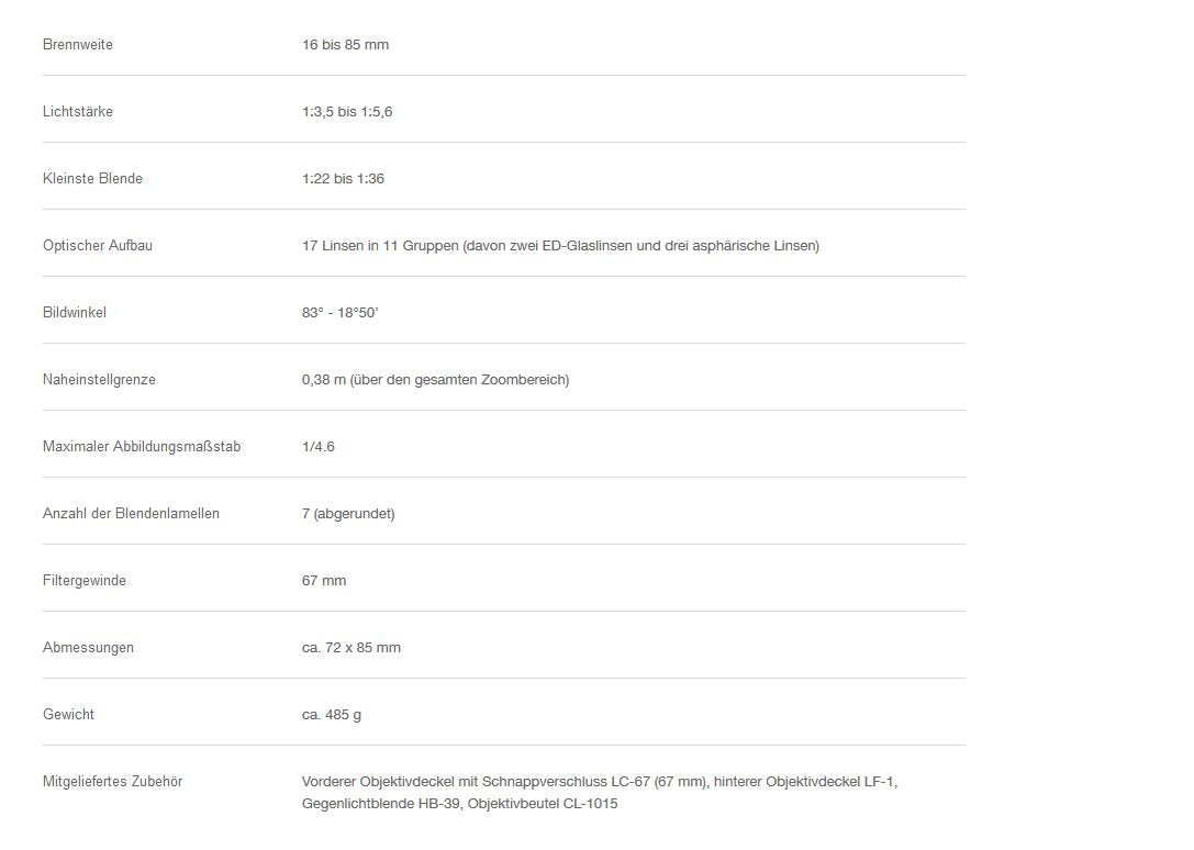 Nikon AF-S DX NIKKOR 16-85mm f/3.5-5.6G ED Vibration Reduction Zoom Lens with Auto Focus for Nikon DSLR Cameras