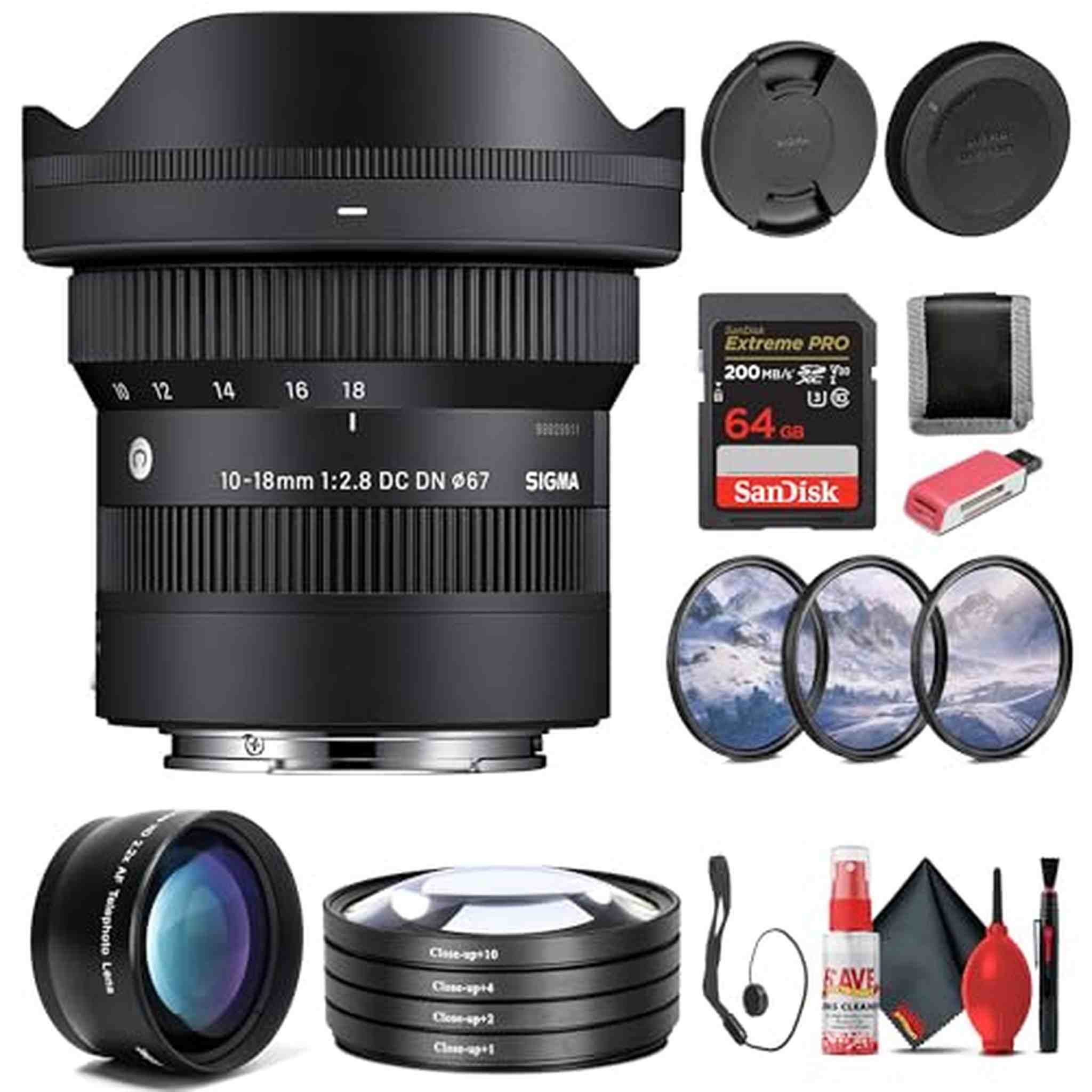 Sigma 10-18mm f/2.8 DC DN Contemporary Lens Sony E Bundle