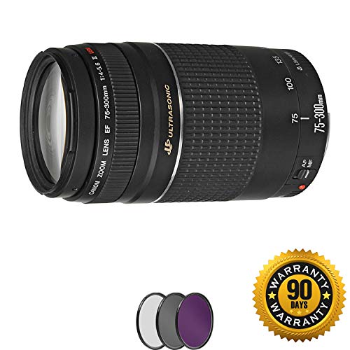Canon EF 75-300mm f/4-5.6 III USM Lens with UV Filter Renewed - Reconditioned Canon