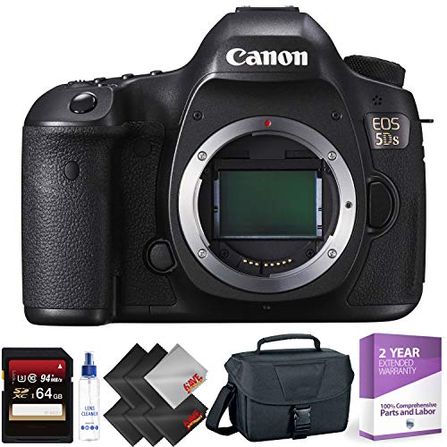 Canon EOS 5DS DSLR Camera (Body Only) + 64GB Memory Card + 1 Year Warranty Advanced Bundle