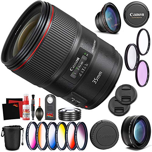Canon EF 35mm f/1.4L II USM Lens Professional Bundle International Model