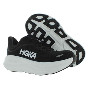 Hoka Women's Bondi 9 Sneaker, Black/White, 8