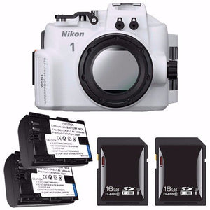 Nikon WP-N3 Waterproof Housing for Nikon 1 J4 or S2 Camera and NIKKOR 11-27.5mm or 10-30mm Lens + EN-EL22 Battery + 16GB SDHC Card Saver Bundle