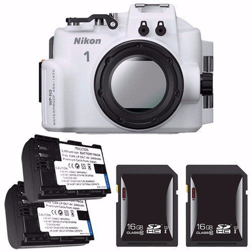 Nikon WP-N3 Waterproof Housing for Nikon 1 J4 or S2 Camera and NIKKOR 11-27.5mm or 10-30mm Lens + EN-EL22 Battery + 16GB SDHC Card Saver Bundle