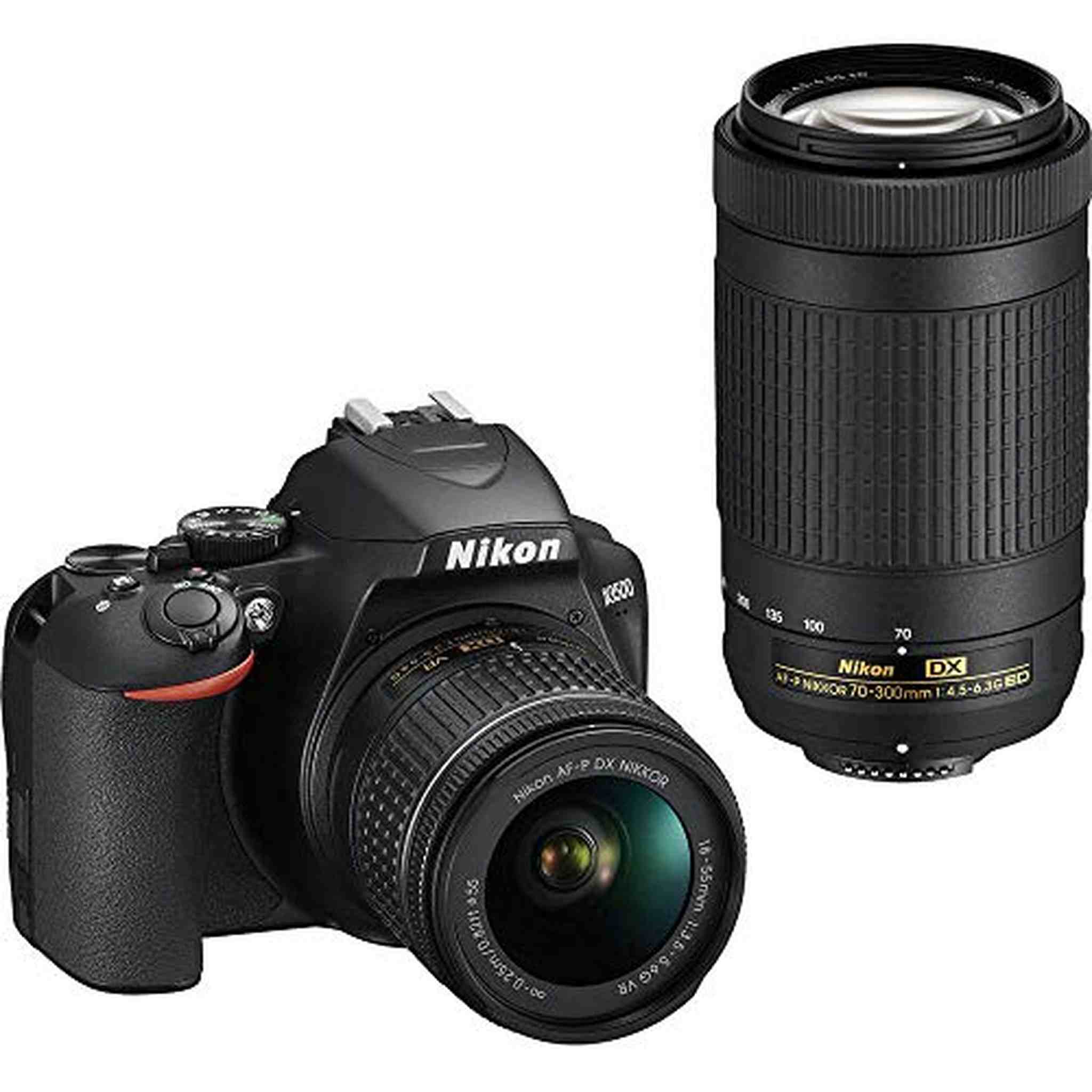 Nikon D3500 DX-Format DSLR Two Lens Kit with AF-P DX NIKKOR 18-55mm f/3.5-5.6G VR & AF-P DX NIKKOR 70-300mm f/4.5-6.3G E - Used Nikon