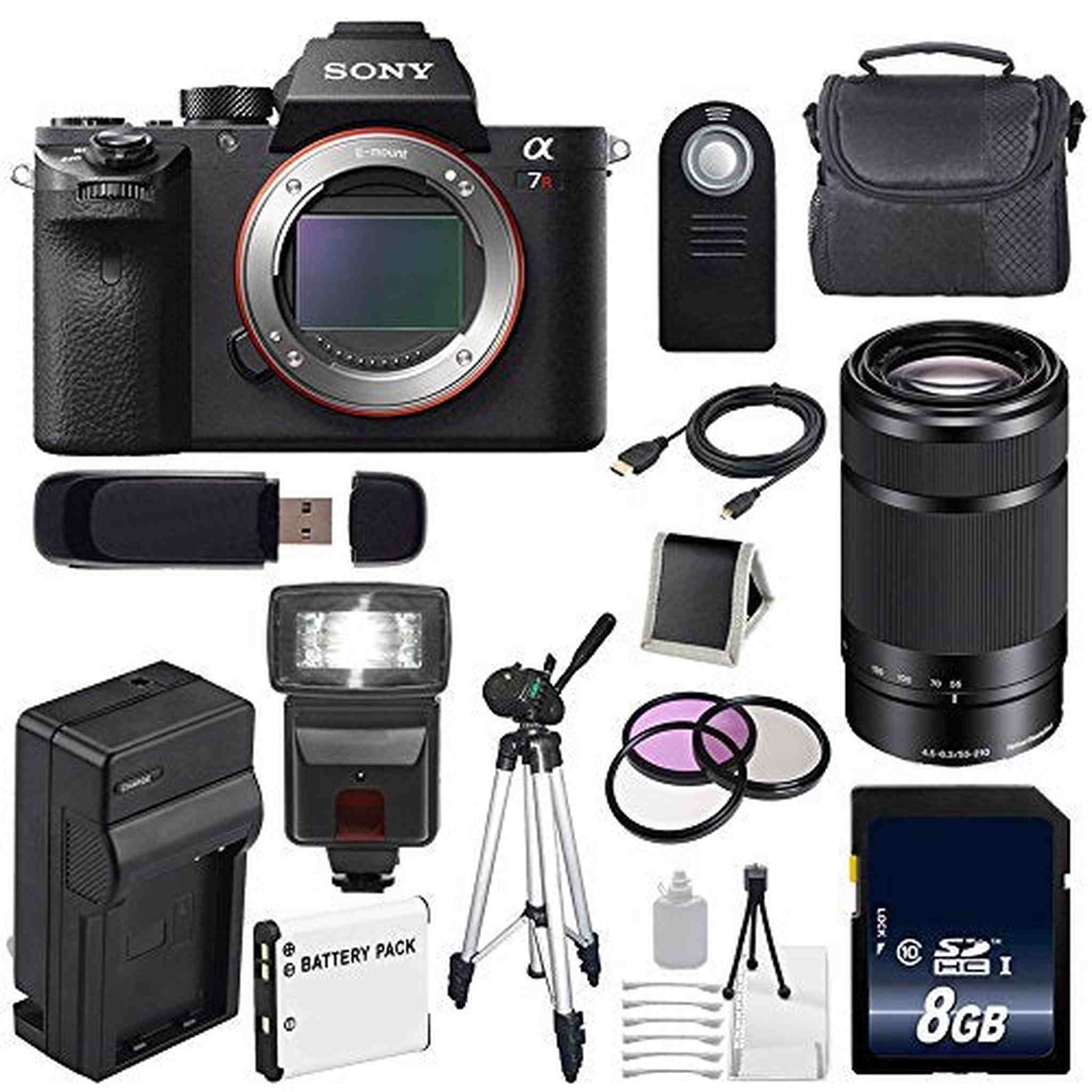 Sony Alpha a7R II Mirrorless Digital Camera International Model + Sony E 55-210mm f/4.5-6.3 OSS E-Mount Lens Black + Sony