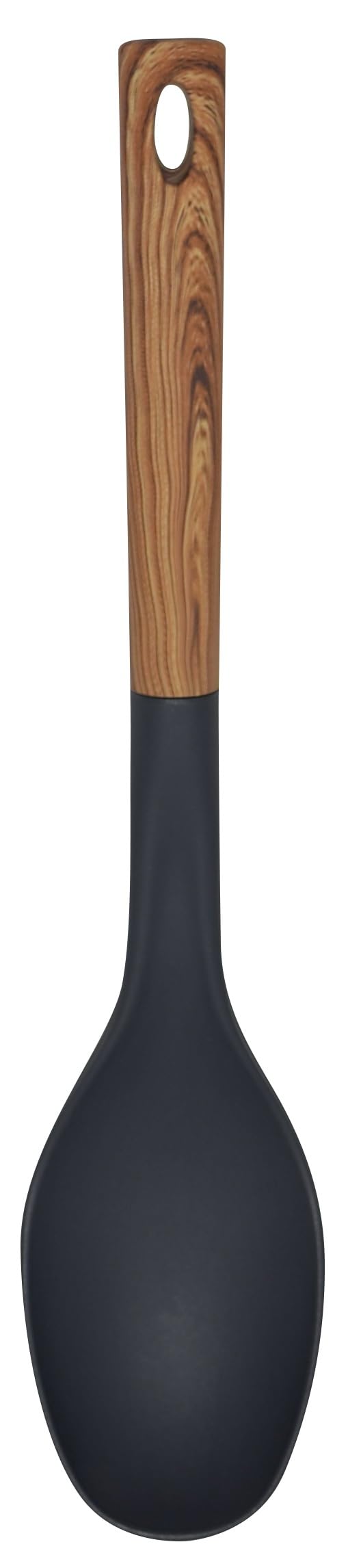Bene Casa - Black Spoon with Wood Like Handle, Heat Resistant