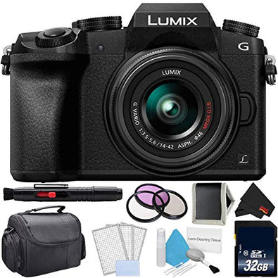 Panasonic Lumix DMC-G7 Mirrorless Digital Camera +14-42mm Lens Bundle +32GB Memo