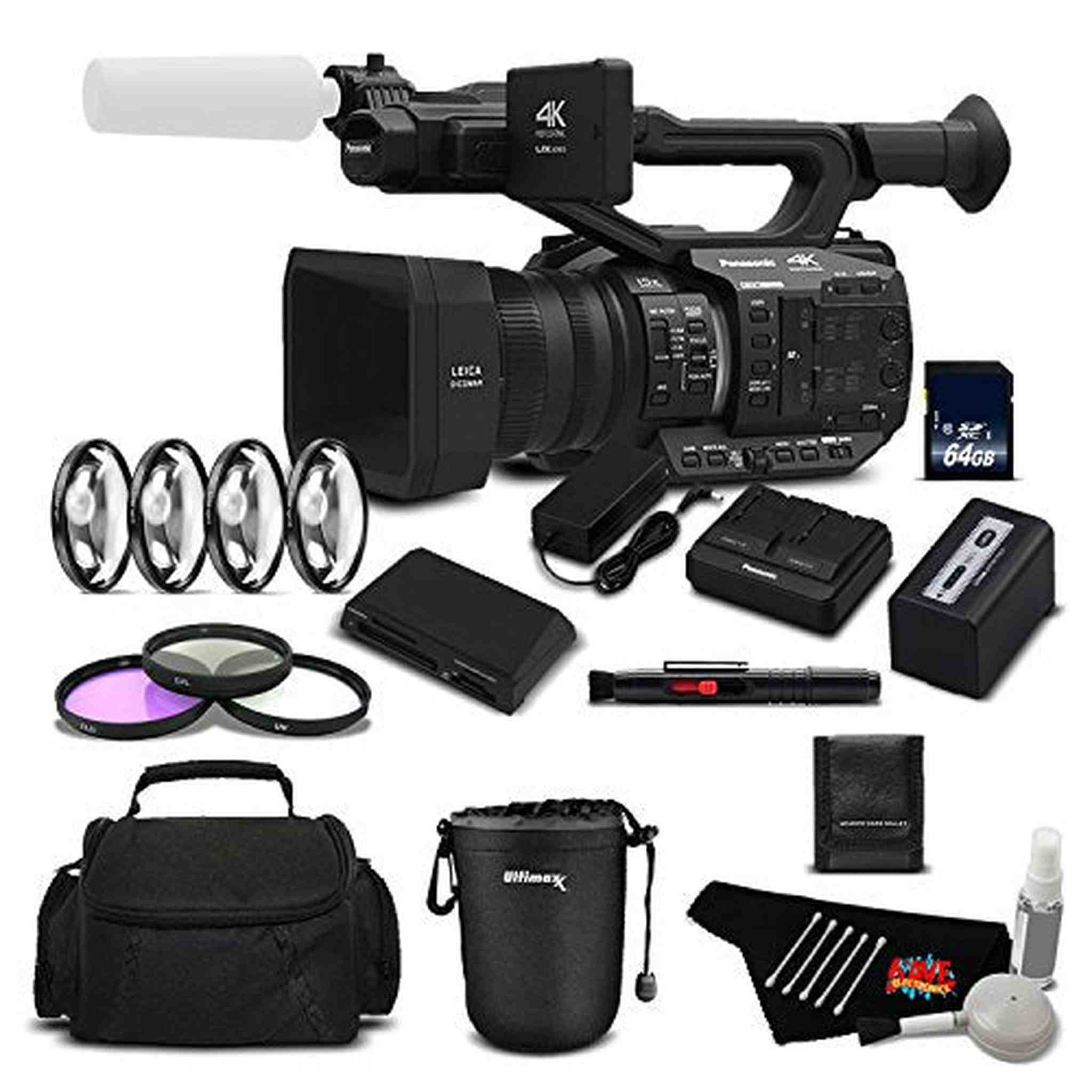 Panasonic AG-UX90 4K/HD Professional Camcorder Professional Bundle - International Model