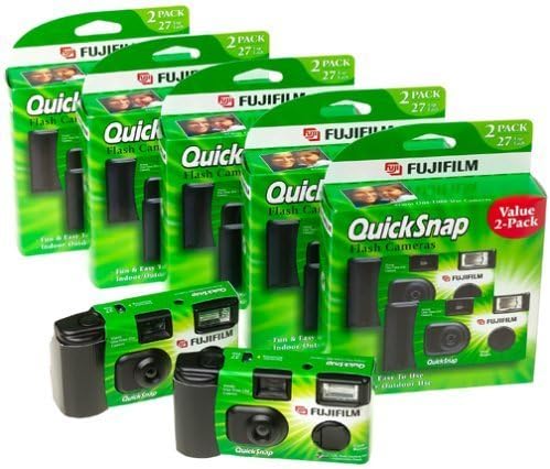 Fujifilm QuickSnap Flash 400 One Time Use 35mm Camera with Flash, 27 Exposures, (5, 2-Packs)