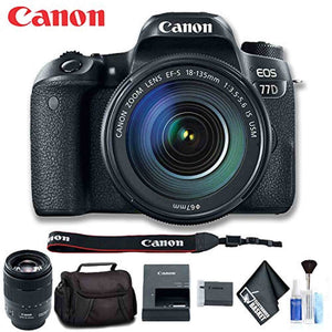 Canon EOS 77D DSLR Camera with 18-135mm USM Lens Intl Model Standard Bundle
