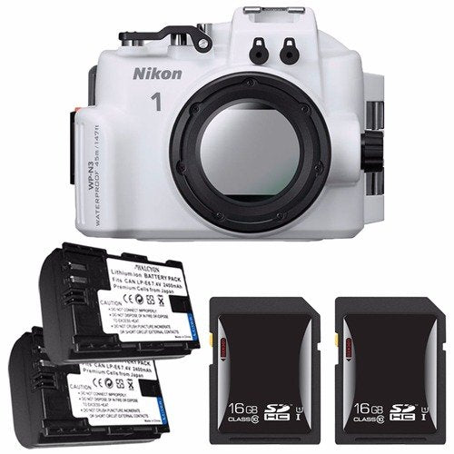 Nikon WP-N3 Waterproof Housing for Nikon 1 J4 or S2 Camera and NIKKOR 11-27.5mm or 10-30mm Lens + EN-EL22 Battery + 16GB SDHC Card Saver Bundle