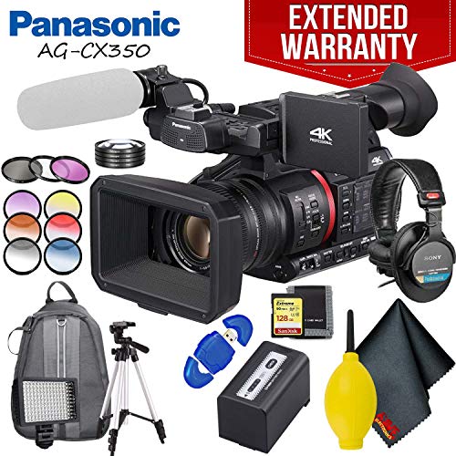 Panasonic AG-CX350 4K Camcorder Fully Loaded Accessory Bundle with Extended Warranty