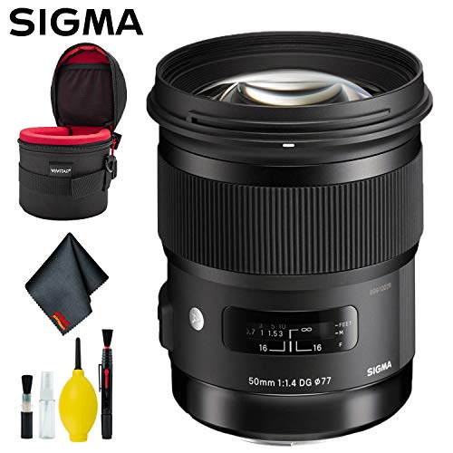 Sigma 50mm f/1.4 DG HSM Art Lens for Nikon F (USA) Deluxe Bundle