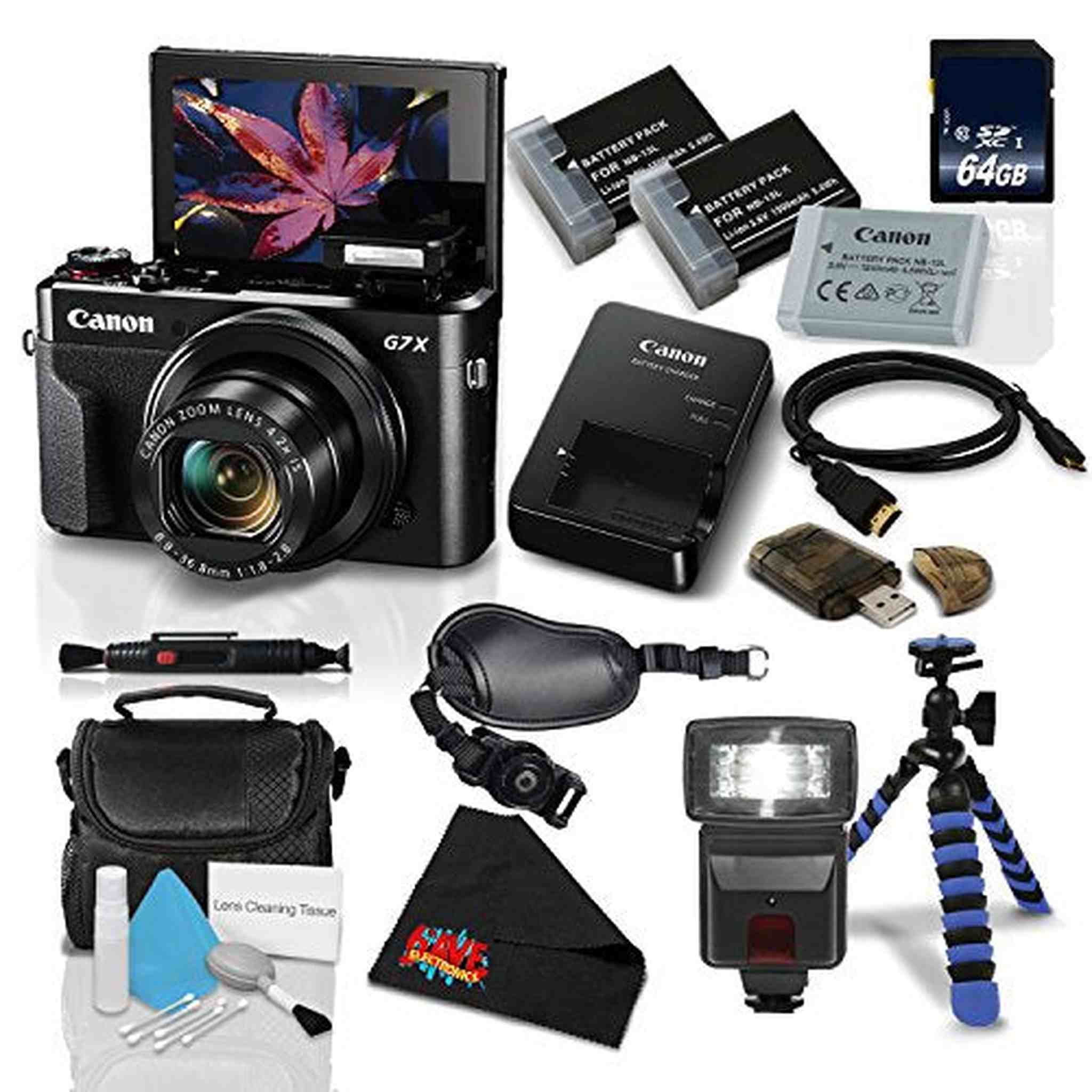 Canon PowerShot G7 X Mark II Digital Camera w/1 Inch CMOS Sensor and Tilt LCD Screen Touchscreen- Deluxe Bundle 1066C00 Canon