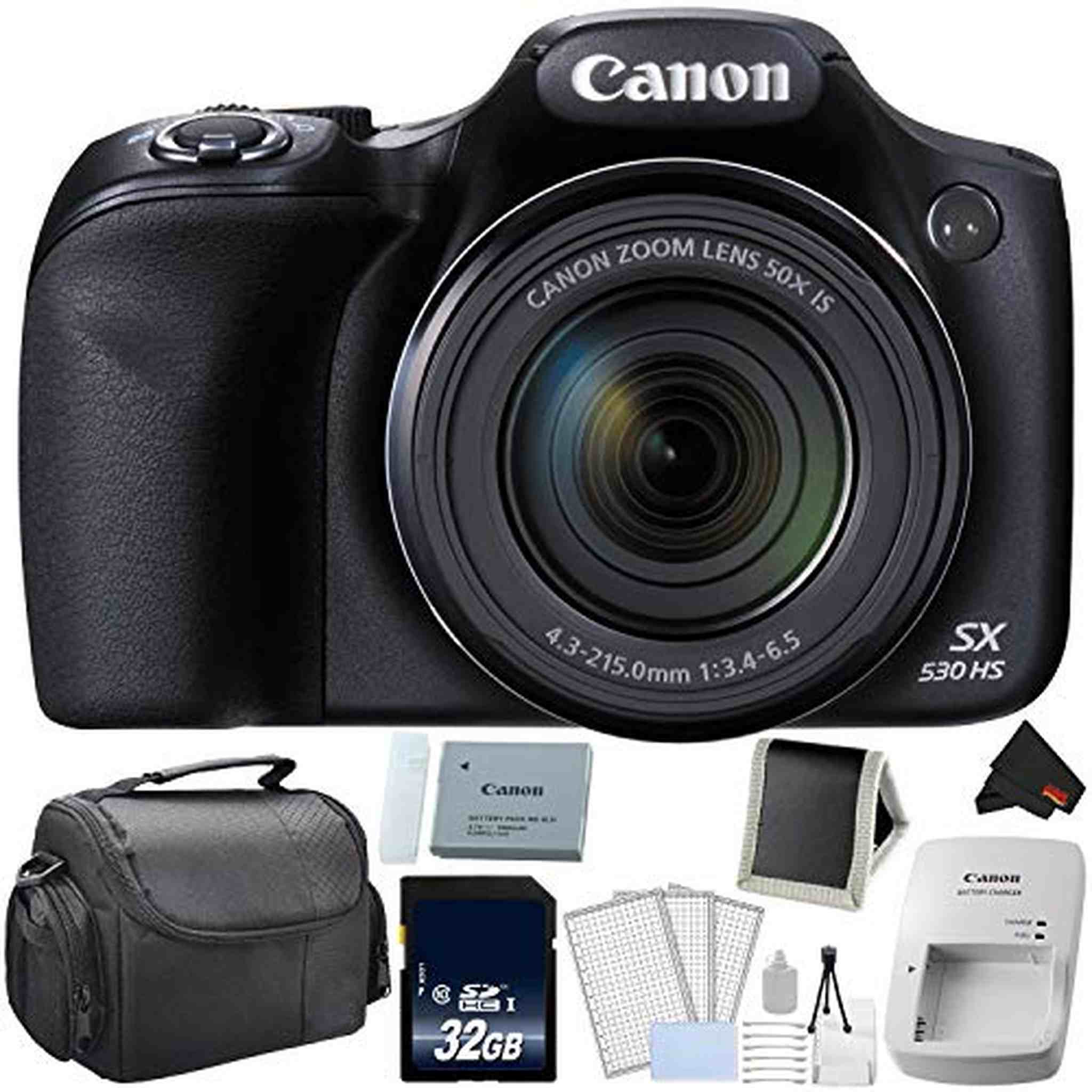 Canon PowerShot SX530 HS Digital Camera 50X Optical Zoom Bundle with 32GB Memory Card Canon