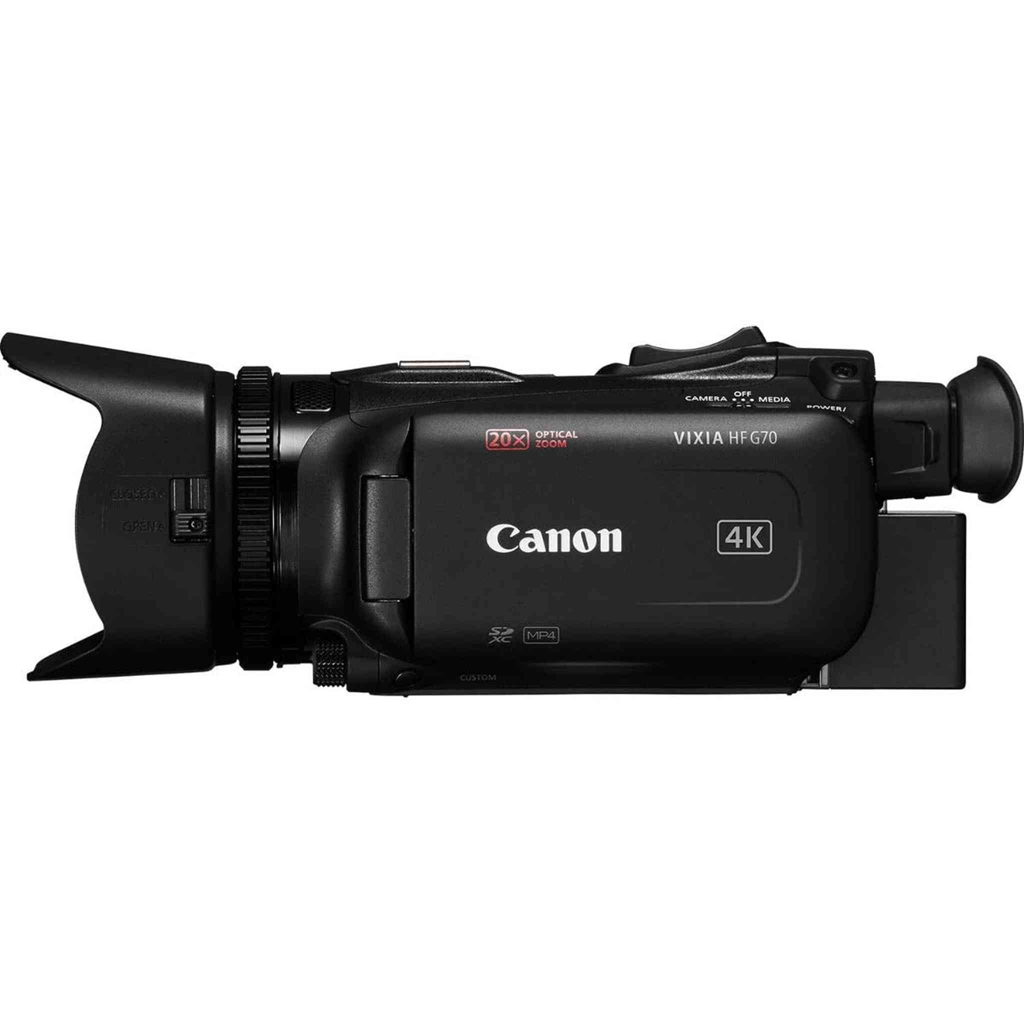 Canon VIXIA HF G70 Camcorder 1/2.3" 4K UHD CMOS Sensor 20x Optical Zoom, 800x Digital Zoom, Image Stabilization, HDMI, USB Live Streaming, Time Stamp On-Screen Display Recording