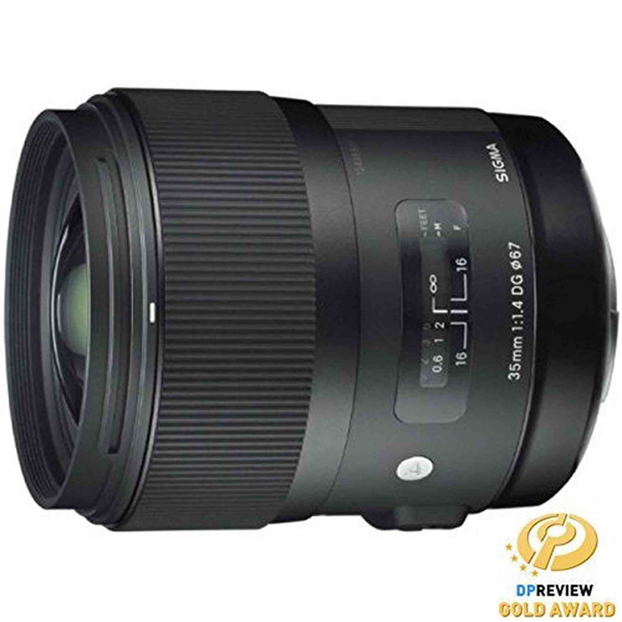 Sigma 340101 35mm F1.4 DG HSM Lens for Canon Black Renewed - Reconditioned Sigma