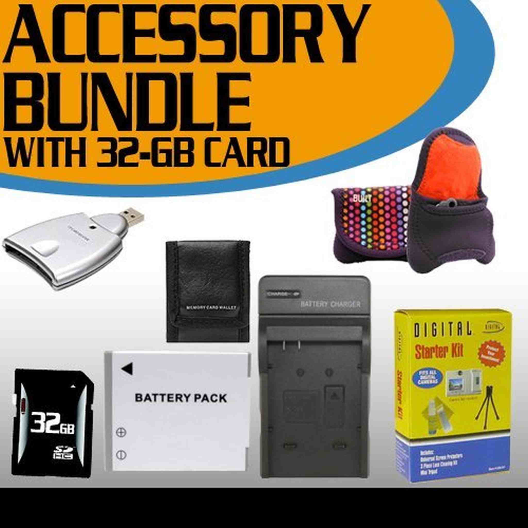 Canon SD1300IS Accessory Saver Bundle 32GB SDHC Memory + Extended Life Battery + USB Card Reader + Deluxe Camera Case + - Used Canon