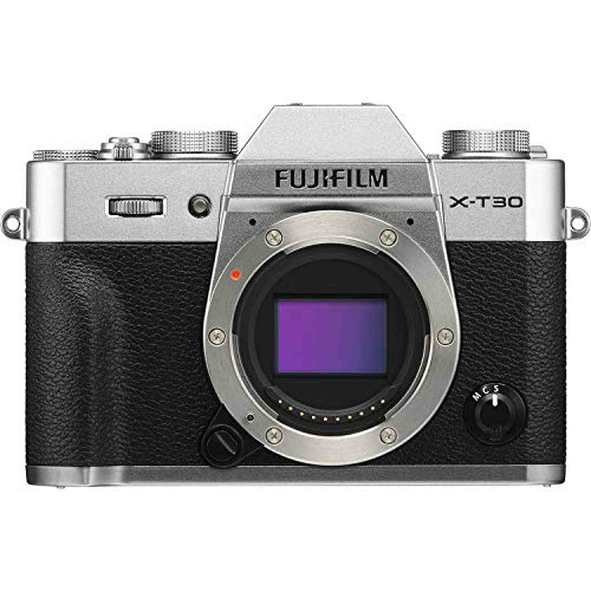FUJIFILM X-T30 Mirrorless Digital Camera - Silver Body Only 16618380 Bundle with Carrying Case + More