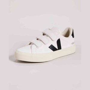 Veja Women's Recife Logo Sneakers, Extra White/Black, 10 Medium US