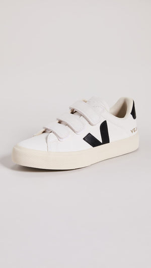 Veja Women's Recife Logo Sneakers, Extra White/Black, 8 Medium US