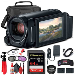 Canon VIXIA HF R800 Camcorder Black 1960C002 + 64GB Card + Case + More - Reconditioned Canon