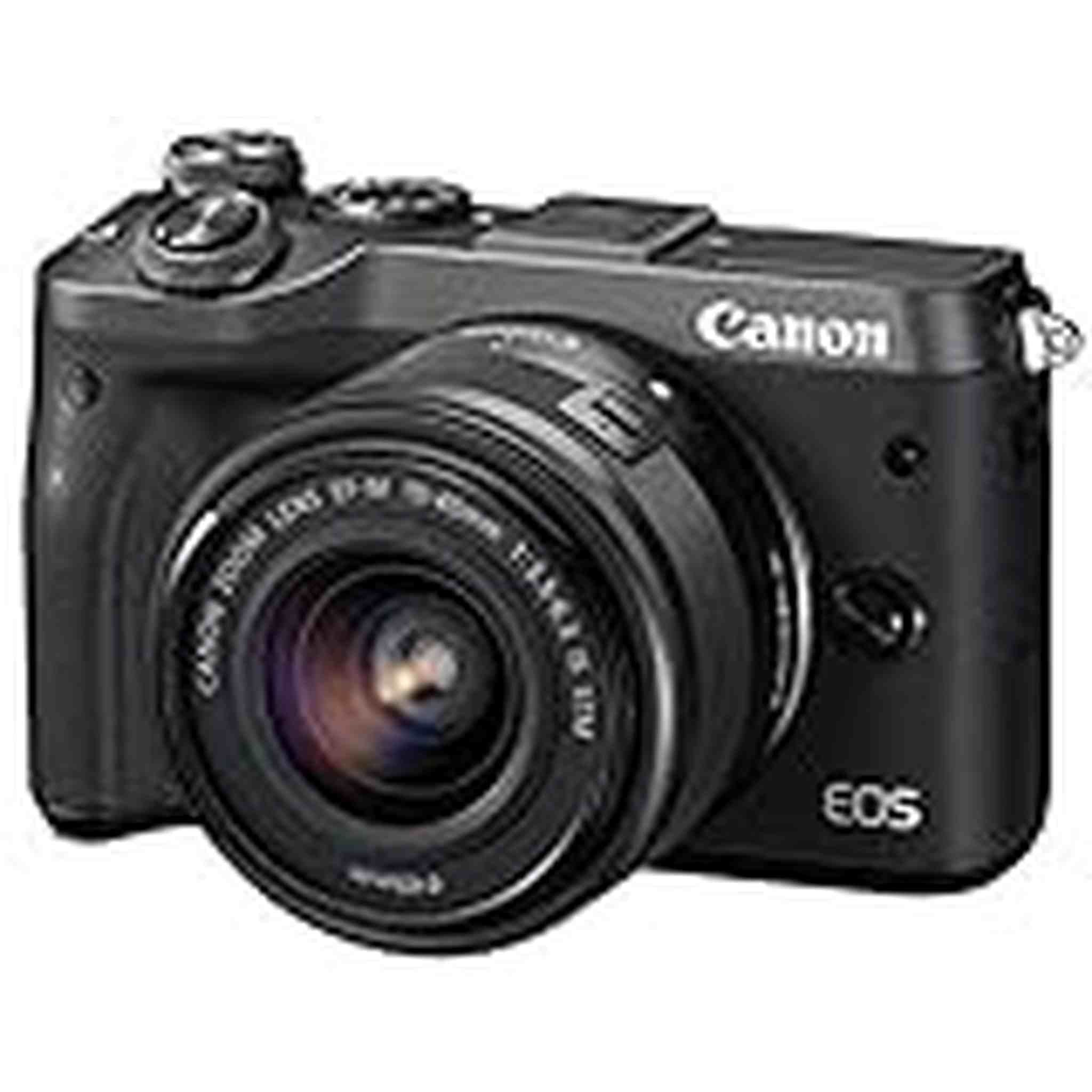 Canon mirrorless Single-Lens Camera EOS M6 Lens kit Black EF-M15-45mm F3.5-6.3 is STM- International Version No Warranty - Used Canon
