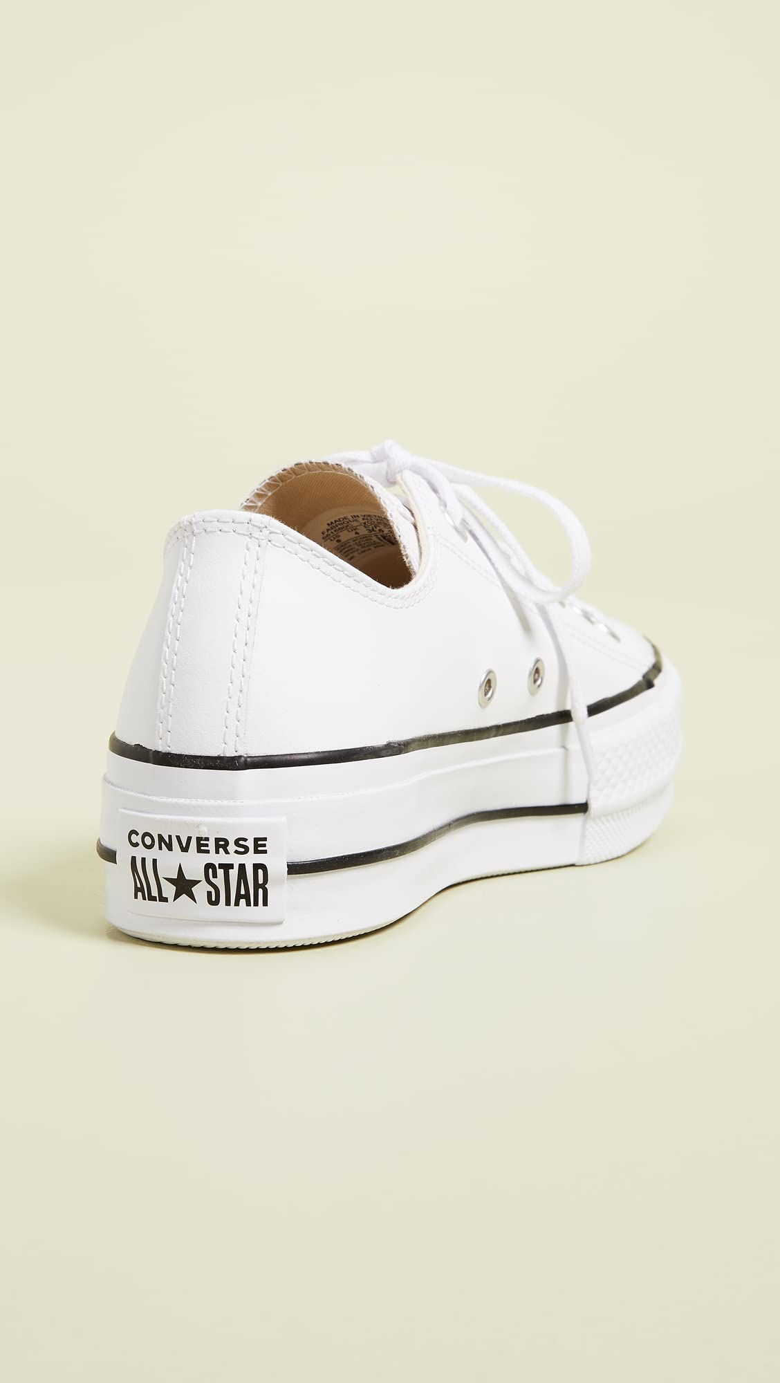 Converse Women's Chuck Taylor All Star Lift Clean Sneaker, White/Black/White, 8
