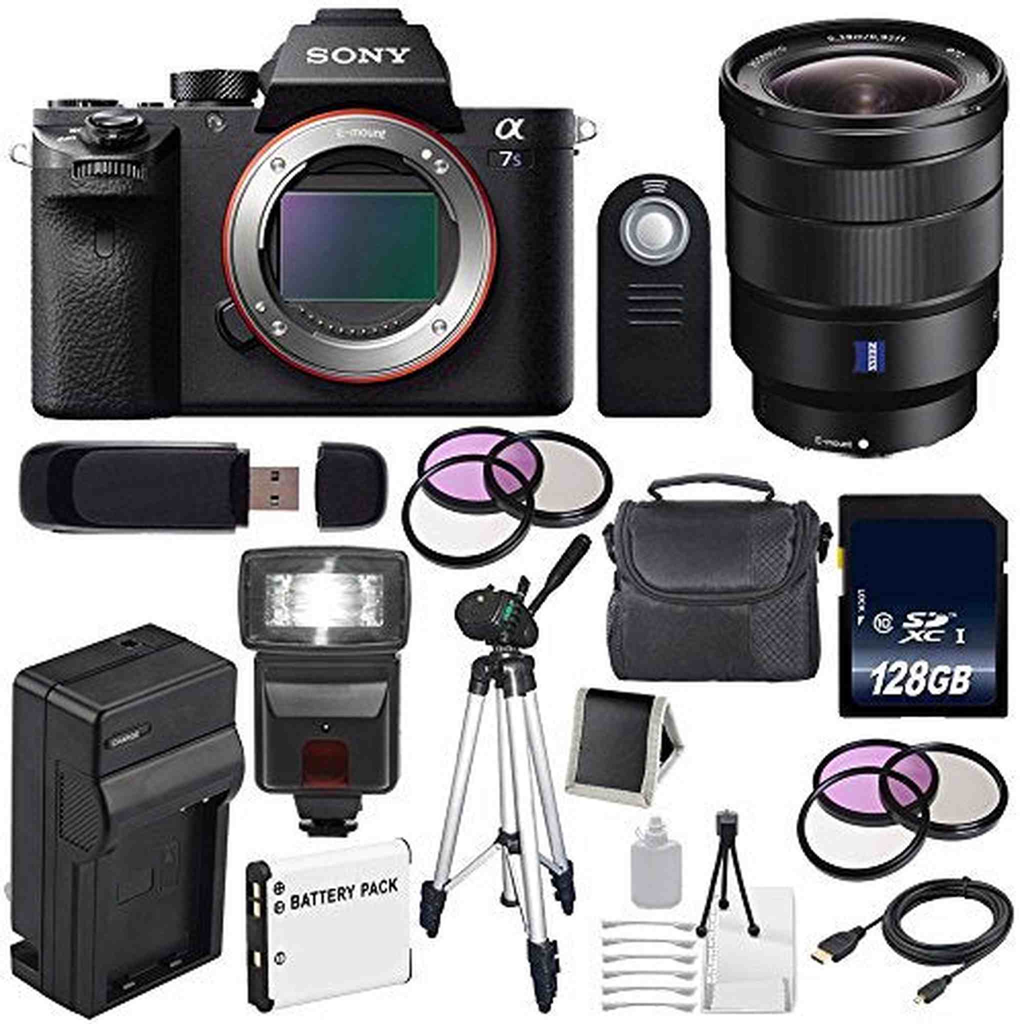 Sony Alpha a7S II a7S Mark II a7SII ILCE7SM2/B Mirrorless Digital Camera International Model + Vario-Tessar T FE 16-35 Lens Blogger Bundle
