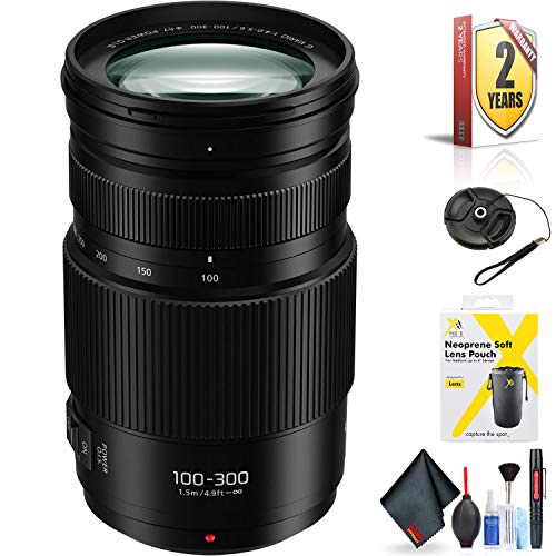 Panasonic Lumix G Vario 100-300mm f/4-5.6 II Power O.I.S. Lens for Micro Four Thirds Mount + Accessories (International