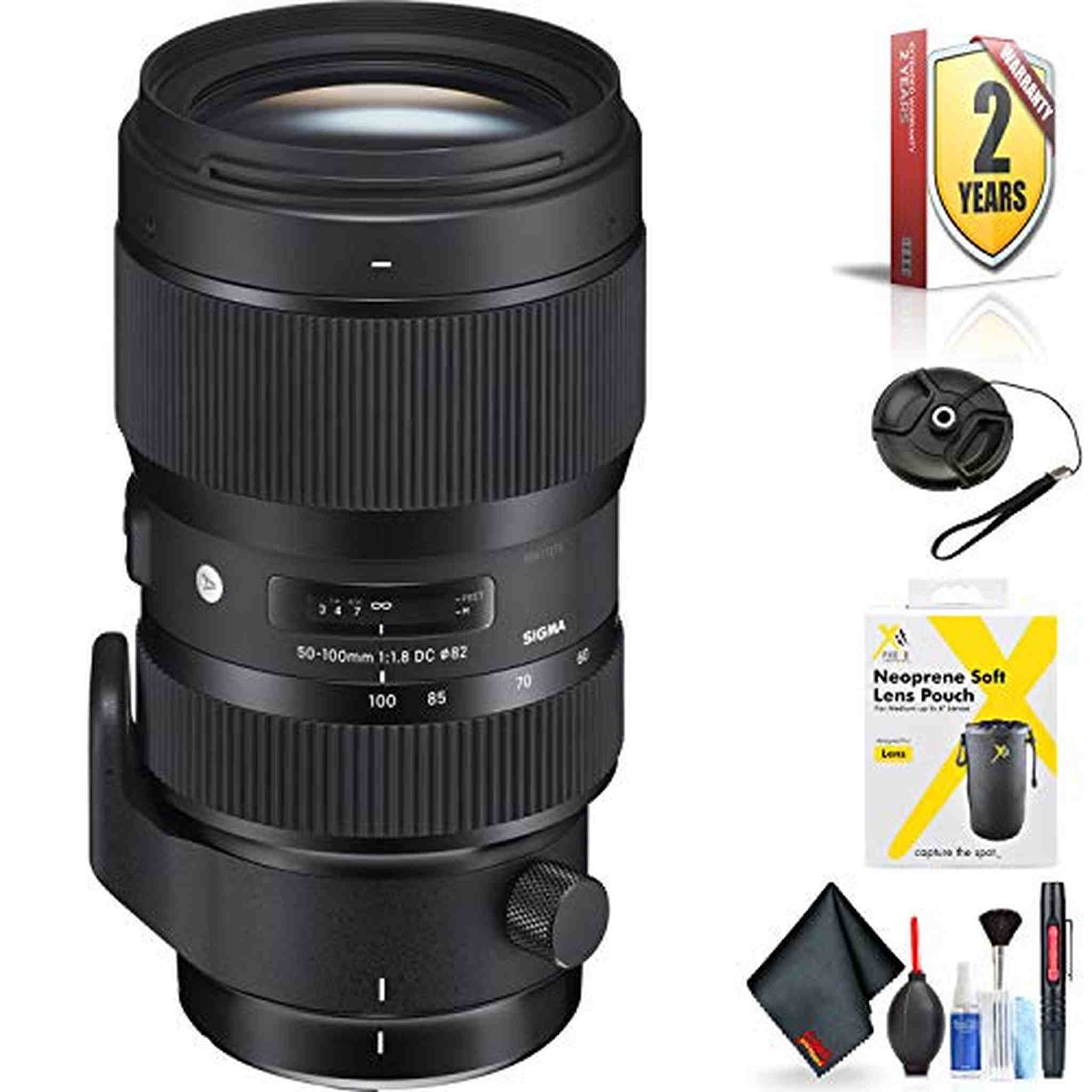 Sigma 50-100mm f/1.8 DC HSM Art Lens for Nikon F for Nikon F Mount + Accessories International Model with 2 Year Warran