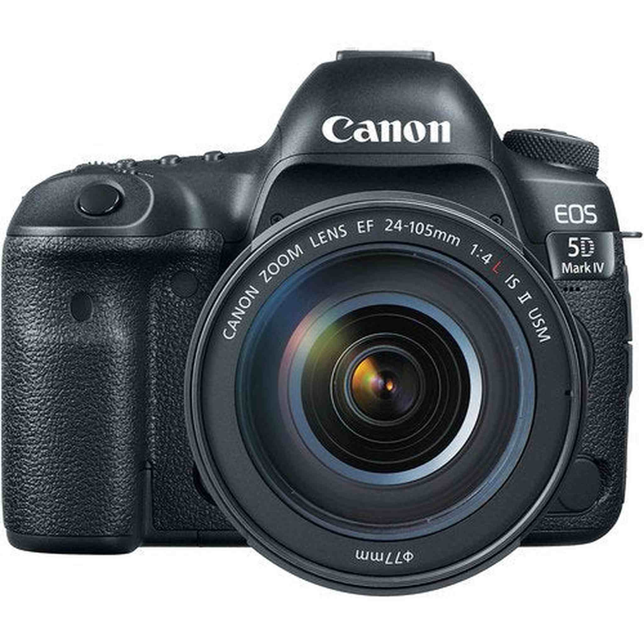 Canon EOS 5D Mark IV Digital SLR Camera with 24-105mm f/4L II Lens - Bundle with Microphone + Screen Protectors + LED Li Canon