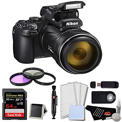 Nikon Coolpix P1000 Digital Camera Basic Bundle w/ 64GB Memory Card and Filter Kit International Model