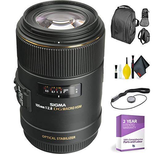 Sigma 105mm f/2.8 EX DG OS HSM Macro Lens for Canon EOS Cameras + Deluxe Lens Cleaning Kit