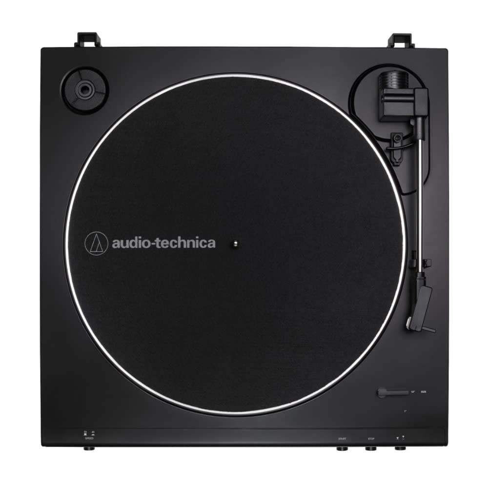 Audio-Technica AT-LP60X-BK Fully Automatic Belt-Drive Stereo Turntable, Black, Hi-Fi, 2 Speed, Dust Cover, Anti-Resonance, Die-Cast Aluminum Platter