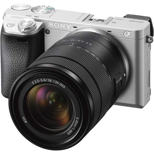 Sony Alpha a6300 Mirrorless Camera with 18-135mm Lens Silver ILCE-6300M/S With Soft Bag, 64GB Memory Card, Card Reader , Plus Essential Accessories