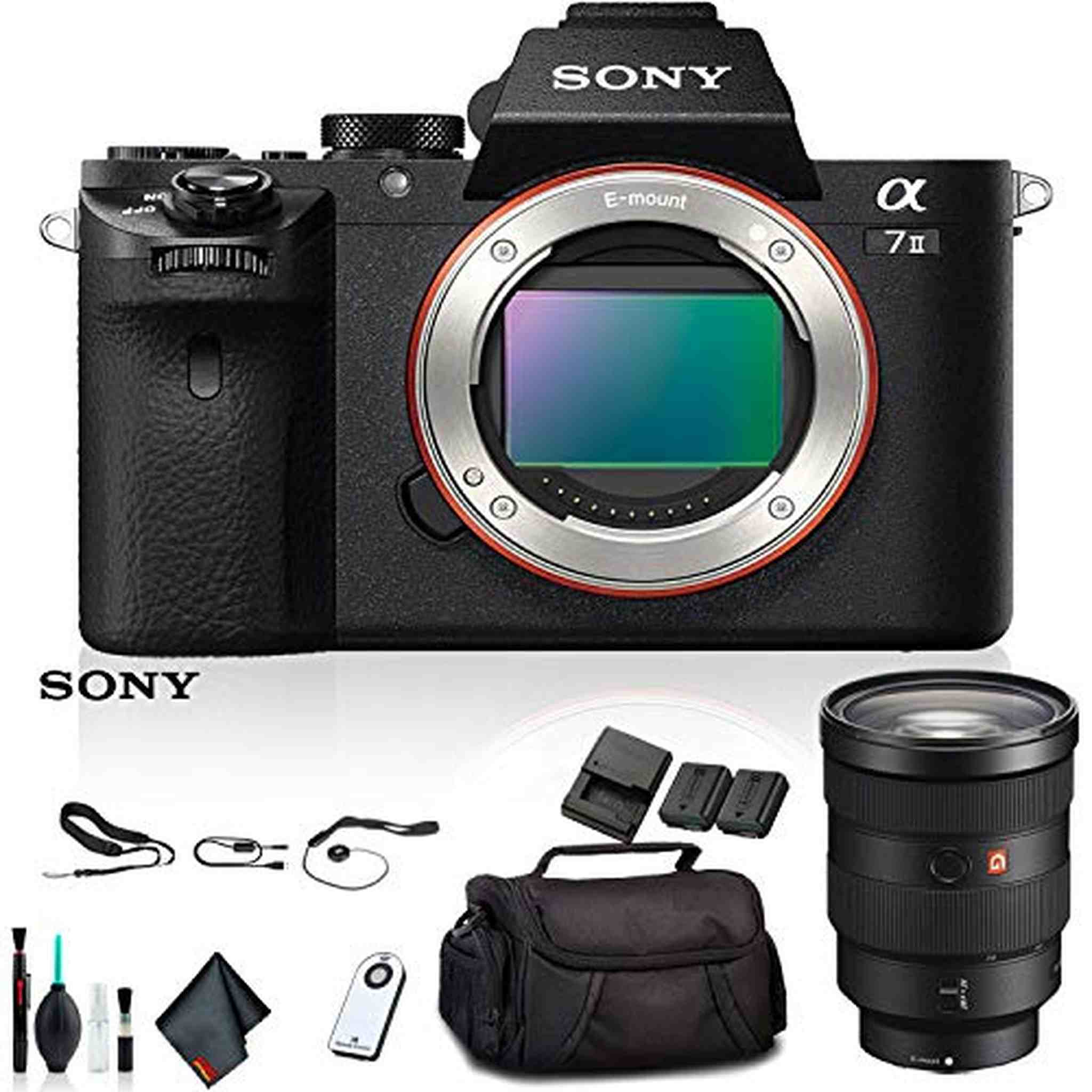 Sony Alpha a7 II Mirrorless Camera ILCE7M2/B With Sony FE 16-35mm, Soft Bag, Additional Battery, 64GB Memory Card, Card Reader , Plus Essential Accessories