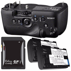 Sony Vertical Battery Grip for Alpha A99 DSLR Camera + NP-FM500H Battery + 64GB SDXC Card Saver Bundle
