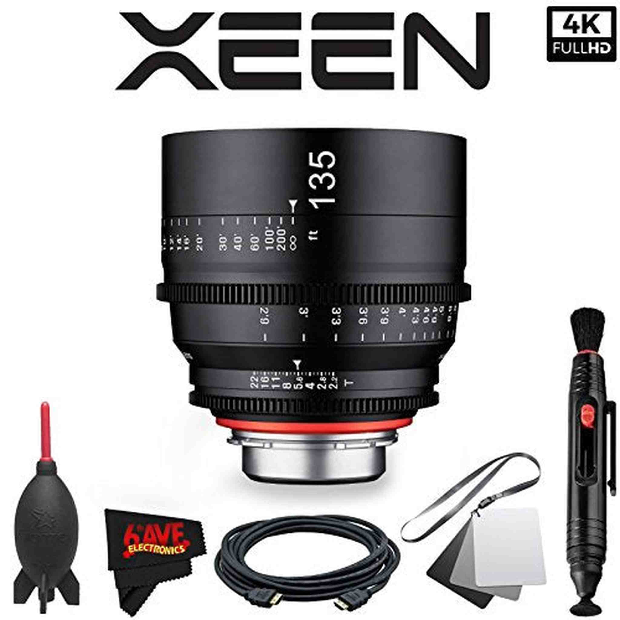 Rokinon Xeen 135mm T2.2 Lens with PL Mount with Professional Accessory Kit