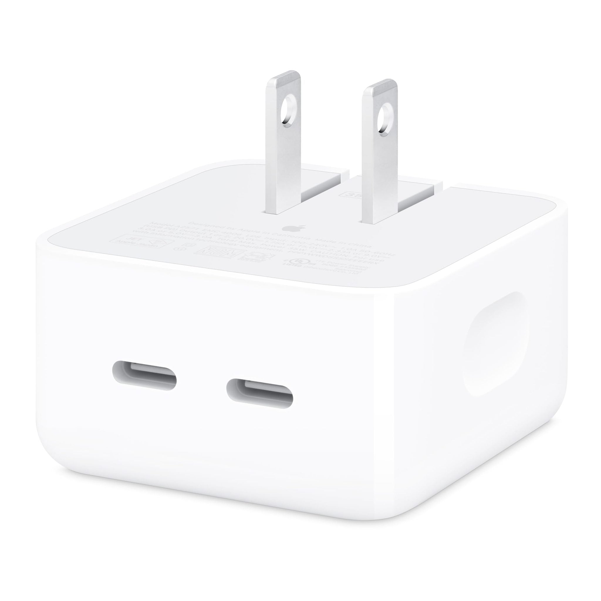 Apple 35W Dual USB-C Port Compact Power Adapter: Fast and Convenient Charging, Type C Wall Charger