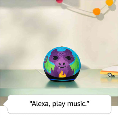 Amazon Echo Dot Kids with Alexa newest model , Designed for kids, with parental controls, Includes 1 Year of Amazon Kids+, Dragon