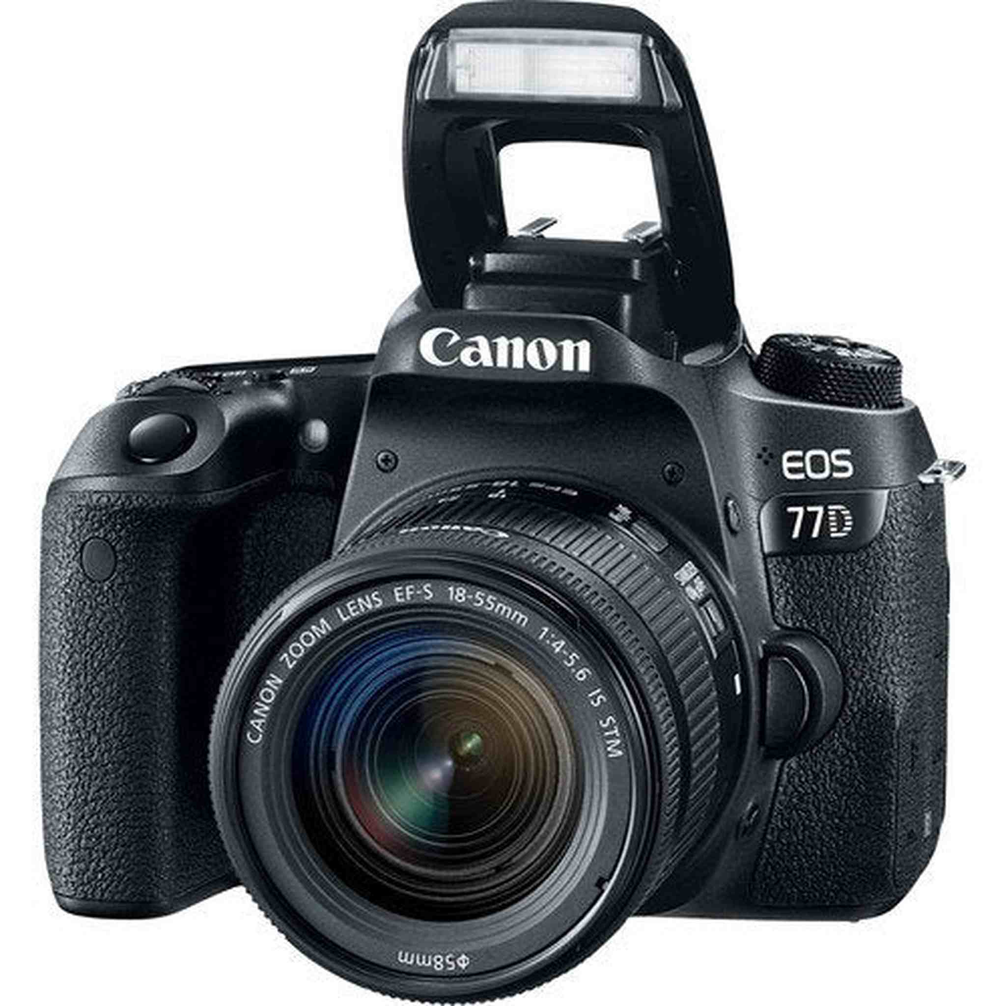 Canon EOS 77D DSLR Camera with 18-55mm Lens Bundle w/ 3 Piece Filter Kit + 50mm Lens International Model Canon