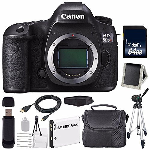 Canon EOS 5DS R DSLR Camera (International Model) 0582C002 + LP-E6 Battery + 64GB Memory Card  Advanced Bundle
